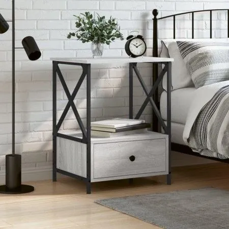 Sonoma gray engineered wood bedside table 50x41x65 cm by vidaXL, Nightstands - Ref: Foro24-826089, Price: 60,05 €, Discount: %