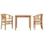 3-teiliges Essgruppenset für den Garten aus massivem Teakholz von vidaXL, Gartensets - Ref: Foro24-3155753, Preis: 393,90 €, ...