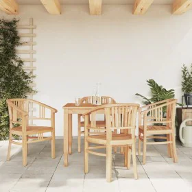 5-piece garden dining set solid teak wood by vidaXL, Garden sets - Ref: Foro24-3155754, Price: 663,27 €, Discount: %