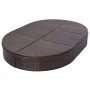 Gartenliege mit braunen Vorhängen aus synthetischem Rattan von vidaXL, Betten im Freien - Ref: Foro24-42939, Preis: 361,60 €,...