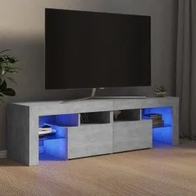Mueble de TV con luces LED gris hormigón 140x36,5x40 cm de vidaXL, Muebles TV - Ref: Foro24-804368, Precio: 88,10 €, Descuent...
