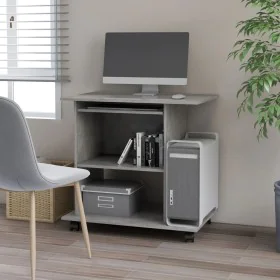 Computertisch aus betongrauem Sperrholz, 80 x 50 x 75 cm von vidaXL, Schreibtische - Ref: Foro24-802898, Preis: 71,97 €, Raba...