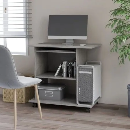 Computertisch aus betongrauem Sperrholz, 80 x 50 x 75 cm von vidaXL, Schreibtische - Ref: Foro24-802898, Preis: 71,97 €, Raba...