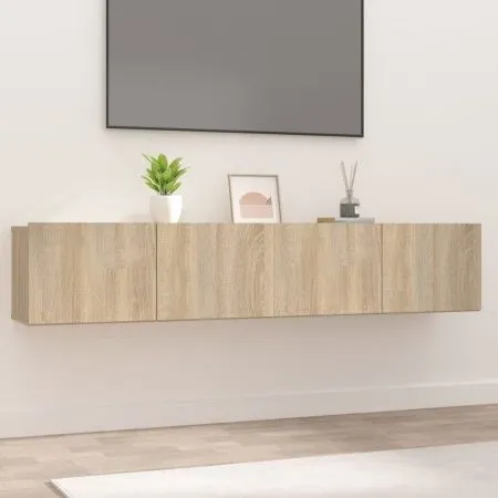 TV-Möbel, 2 Stück, Holzwerkstoff, Sonoma-Eiche, 80 x 30 x 30 cm von vidaXL, TV-Möbel - Ref: Foro24-804538, Preis: 76,07 €, Ra...
