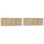 TV-Möbel, 2 Stück, Holzwerkstoff, Sonoma-Eiche, 80 x 30 x 30 cm von vidaXL, TV-Möbel - Ref: Foro24-804538, Preis: 76,07 €, Ra...
