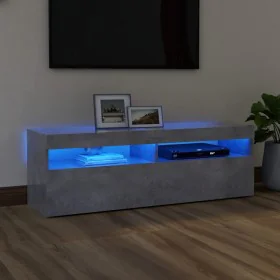 TV stand with LED lights in concrete gray, 120x35x40 cm by vidaXL, TV Furniture - Ref: Foro24-804377, Price: 73,48 €, Discoun...