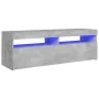 TV stand with LED lights in concrete gray, 120x35x40 cm by vidaXL, TV Furniture - Ref: Foro24-804377, Price: 73,48 €, Discoun...