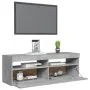 TV stand with LED lights in concrete gray, 120x35x40 cm by vidaXL, TV Furniture - Ref: Foro24-804377, Price: 73,48 €, Discoun...