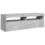TV stand with LED lights in concrete gray, 120x35x40 cm by vidaXL, TV Furniture - Ref: Foro24-804377, Price: 73,48 €, Discoun...