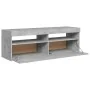 TV stand with LED lights in concrete gray, 120x35x40 cm by vidaXL, TV Furniture - Ref: Foro24-804377, Price: 73,48 €, Discoun...