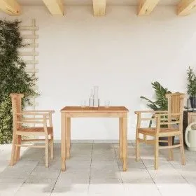 Juego de comedor para jardín 3 pzas madera maciza de teca de vidaXL, Conjuntos de jardín - Ref: Foro24-3155759, Precio: 390,8...