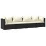 Set de muebles de jardín 4 pzas y cojines ratán sintético negro by vidaXL, Garden sets - Ref: Foro24-3101423, Price: 406,62 €...