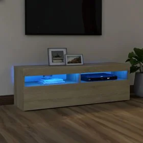 Mueble de TV con luces LED roble Sonoma 120x35x40 cm de vidaXL, Muebles TV - Ref: Foro24-804376, Precio: 79,13 €, Descuento: %