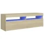 TV-Schrank mit LED-Leuchten Sonoma-Eiche 120x35x40 cm von vidaXL, TV-Möbel - Ref: Foro24-804376, Preis: 79,03 €, Rabatt: %