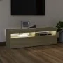 TV cabinet with LED lights Sonoma oak 120x35x40 cm by vidaXL, TV Furniture - Ref: Foro24-804376, Price: 79,03 €, Discount: %