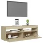 TV-Schrank mit LED-Leuchten Sonoma-Eiche 120x35x40 cm von vidaXL, TV-Möbel - Ref: Foro24-804376, Preis: 79,03 €, Rabatt: %