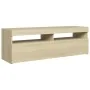 TV-Schrank mit LED-Leuchten Sonoma-Eiche 120x35x40 cm von vidaXL, TV-Möbel - Ref: Foro24-804376, Preis: 79,03 €, Rabatt: %