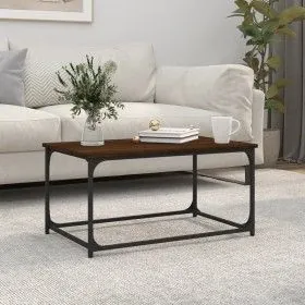 Mesa de centro madera y hierro roble marrón 80x50x40 cm de vidaXL, Mesas de centro - Ref: Foro24-823296, Precio: 41,83 €, Des...
