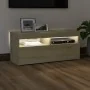 TV cabinet with LED lights Sonoma oak 90x35x40 cm by vidaXL, TV Furniture - Ref: Foro24-804385, Price: 60,02 €, Discount: %