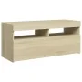 TV cabinet with LED lights Sonoma oak 90x35x40 cm by vidaXL, TV Furniture - Ref: Foro24-804385, Price: 60,02 €, Discount: %