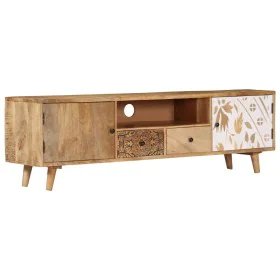 Solid mango wood TV cabinet 140x30x40 cm by vidaXL, TV Furniture - Ref: Foro24-249856, Price: 297,54 €, Discount: %