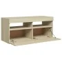 TV cabinet with LED lights Sonoma oak 90x35x40 cm by vidaXL, TV Furniture - Ref: Foro24-804385, Price: 60,02 €, Discount: %