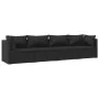 4-teiliges Gartenmöbel-Set und schwarze synthetische Rattankissen von vidaXL, Gartensets - Ref: Foro24-3101424, Preis: 442,75...