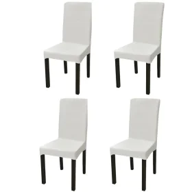 Straight elastic chair cover 4 units cream by vidaXL, Covers - Ref: Foro24-131421, Price: 16,92 €, Discount: %