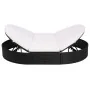 Garden lounger with black synthetic rattan cushions by vidaXL, Outdoor beds - Ref: Foro24-42940, Price: 302,34 €, Discount: %