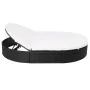 Gartenliege mit Kissen aus schwarzem synthetischem Rattan von vidaXL, Betten im Freien - Ref: Foro24-42940, Preis: 301,90 €, ...