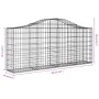 Gabionenkörbe 5 Stück bogenförmiges Eisen 200x30x80/100 cm von vidaXL, Töpfe und Pflanzgefäße - Ref: Foro24-3145412, Preis: 3...