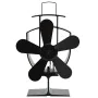 Heat Powered Stove Fan 5 Blades Black by vidaXL, Wood-burning fireplace fans - Ref: Foro24-51238, Price: 34,92 €, Discount: %