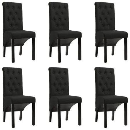 Sillas de comedor 6 unidades de tela negra de vidaXL, Sillas de comedor - Ref: Foro24-276976, Precio: 546,19 €, Descuento: %