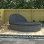 Liege für 2 Personen mit grauen synthetischen Rattankissen von vidaXL, Betten im Freien - Ref: Foro24-48127, Preis: 426,16 €,...