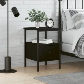 Engineered wood black bedside table 34x36x50 cm by vidaXL, Nightstands - Ref: Foro24-826043, Price: 42,05 €, Discount: %