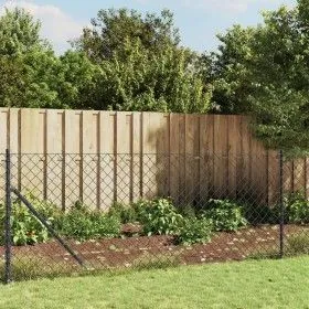 Wire fence with anchor spikes anthracite gray 1x25 m by vidaXL, fence panels - Ref: Foro24-153977, Price: 207,70 €, Discount: %