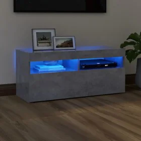 TV-Schrank mit LED-Leuchten betongrau 90x35x40 cm von vidaXL, TV-Möbel - Ref: Foro24-804386, Preis: 63,67 €, Rabatt: %
