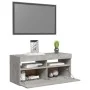 Mueble de TV con luces LED gris hormigón 90x35x40 cm de vidaXL, Muebles TV - Ref: Foro24-804386, Precio: 63,67 €, Descuento: %