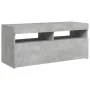 Mueble de TV con luces LED gris hormigón 90x35x40 cm de vidaXL, Muebles TV - Ref: Foro24-804386, Precio: 63,67 €, Descuento: %