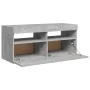 Mueble de TV con luces LED gris hormigón 90x35x40 cm de vidaXL, Muebles TV - Ref: Foro24-804386, Precio: 63,67 €, Descuento: %
