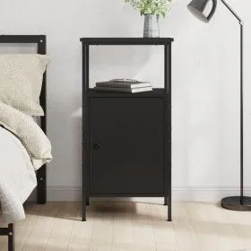 Black engineered wood nightstand 41x31x80 cm by vidaXL, Nightstands - Ref: Foro24-825923, Price: 46,94 €, Discount: %