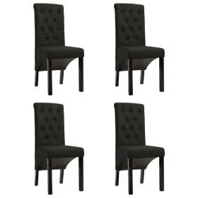 Sillas de comedor 4 unidades de tela negra de vidaXL, Sillas de comedor - Ref: Foro24-276975, Precio: 365,24 €, Descuento: %