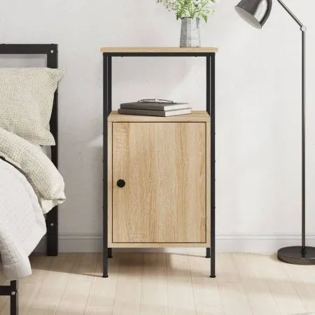 Mesita de noche madera de ingeniería roble Sonoma 41x31x80 cm de vidaXL, Mesitas de noche - Ref: Foro24-825925, Precio: 47,86...