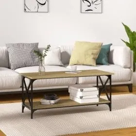 Couchtisch aus Sperrholz und schwarzem Eisen 100x45x45 cm von vidaXL, Couchtisch - Ref: Foro24-823312, Preis: 42,77 €, Rabatt: %