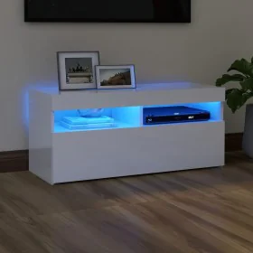 TV-Schrank mit strahlend weißen LED-Leuchten 90x35x40 cm von vidaXL, TV-Möbel - Ref: Foro24-804388, Preis: 74,26 €, Rabatt: %