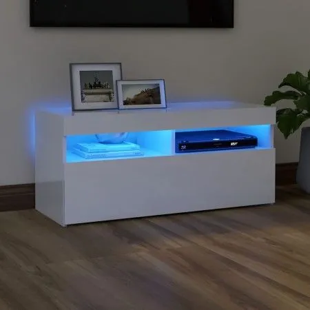 TV cabinet with bright white LED lights 90x35x40 cm by vidaXL, TV Furniture - Ref: Foro24-804388, Price: 74,26 €, Discount: %