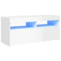 TV-Schrank mit strahlend weißen LED-Leuchten 90x35x40 cm von vidaXL, TV-Möbel - Ref: Foro24-804388, Preis: 74,26 €, Rabatt: %