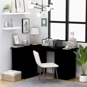 Escritorio de esquina madera contrachapada negro 145x100x76 cm de vidaXL, Escritorios - Ref: Foro24-801090, Precio: 211,23 €,...