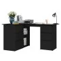 Black plywood corner desk 145x100x76 cm by vidaXL, Desks - Ref: Foro24-801090, Price: 211,29 €, Discount: %