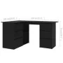 Black plywood corner desk 145x100x76 cm by vidaXL, Desks - Ref: Foro24-801090, Price: 211,29 €, Discount: %